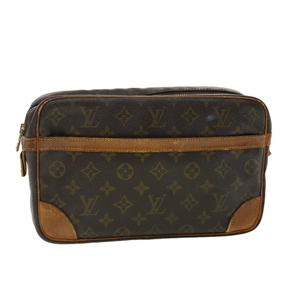 LOUIS VUITTON Monogram Compiegne 28 Clutch Tasche M51845 LV Auth 40466