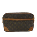 LOUIS VUITTON Monogram Compiegne 28 Clutch Tasche M51845 LV Auth 40466-13