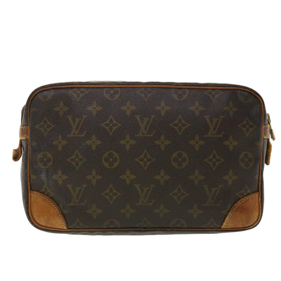 LOUIS VUITTON Monogram Compiegne 28 Clutch Tasche M51845 LV Auth 40466