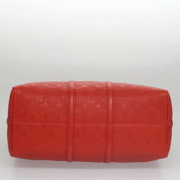 LOUIS VUITTON Empreinte Keepall Bandouliere 45 Boston Bag Red M40910 Auth 40518
