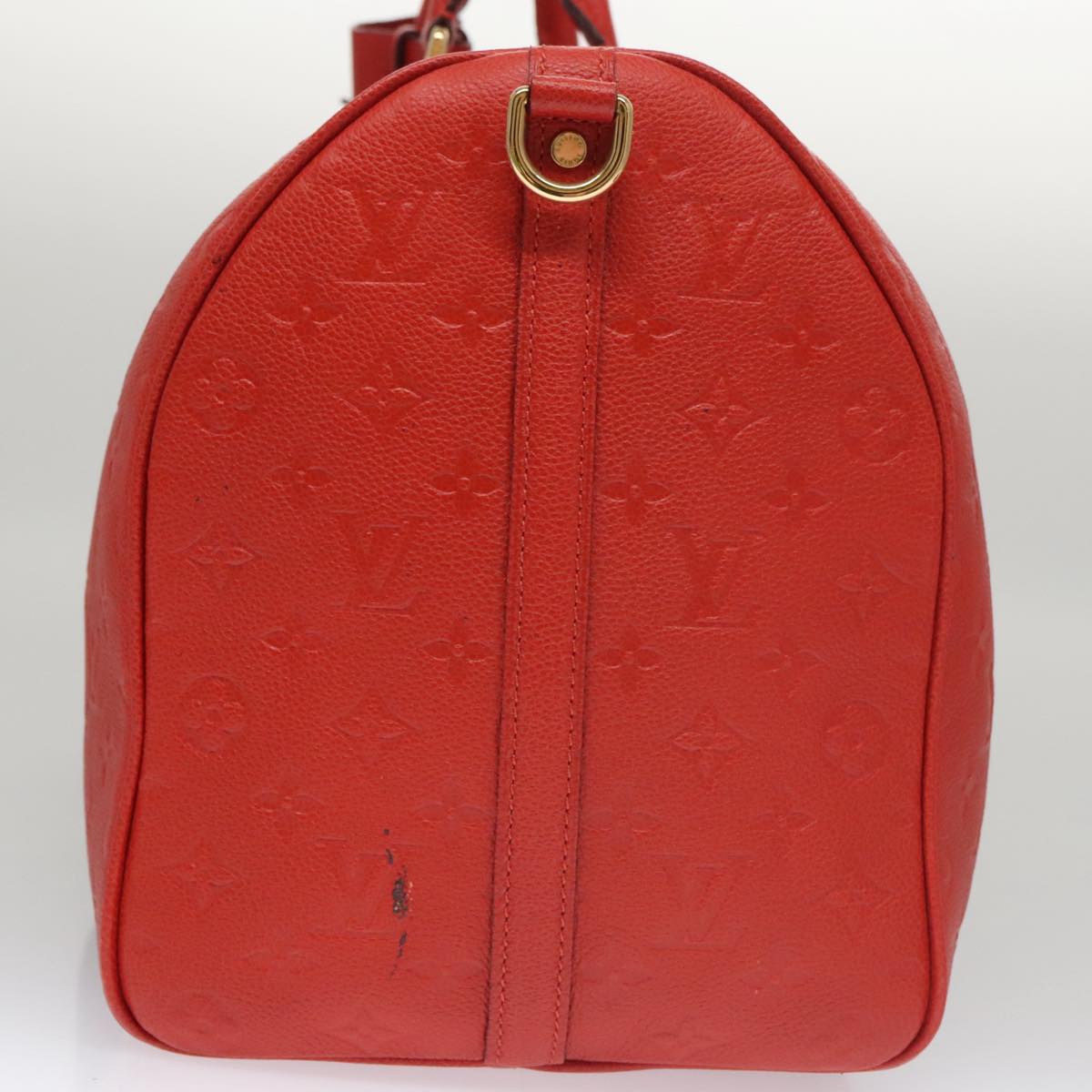 LOUIS VUITTON Empreinte Keepall Bandouliere 45 Boston Bag Red M40910 Auth 40518