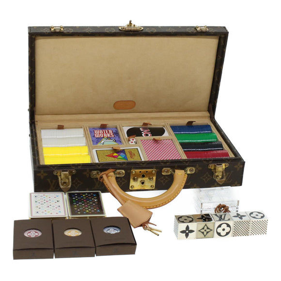LOUIS VUITTON Monogram Casino Case Playing Cards Cube Game Dice SPO Auth 41140S