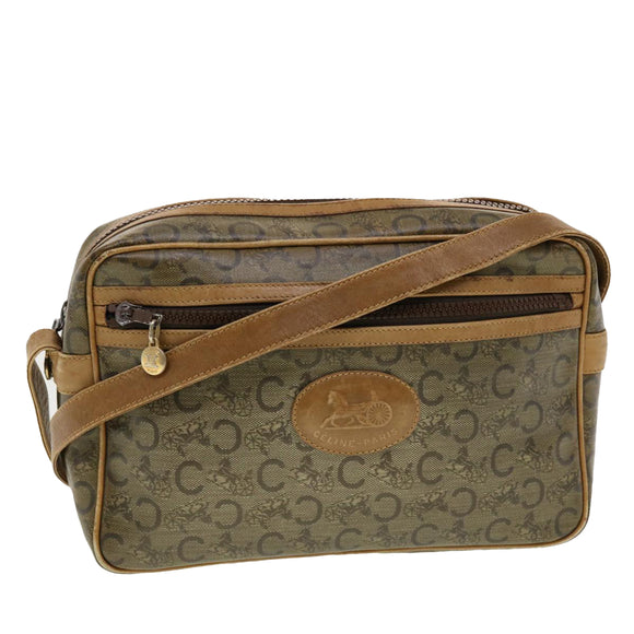CELINE C Macadam Canvas Umhängetasche Beige Auth 41264
