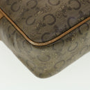CELINE C Macadam Canvas Shoulder Bag Beige Auth 41264-17