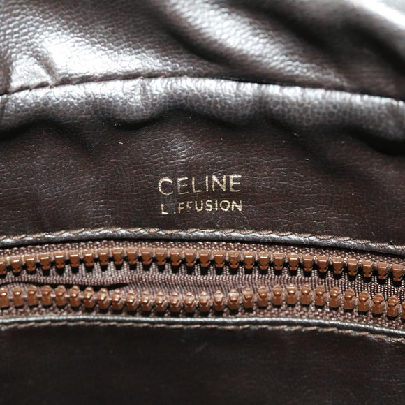 CELINE C Macadam Canvas Shoulder Bag Beige Auth 41264