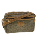 CELINE C Macadam Canvas Shoulder Bag Beige Auth 41264-1