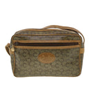 CELINE C Macadam Canvas Shoulder Bag Beige Auth 41264-13