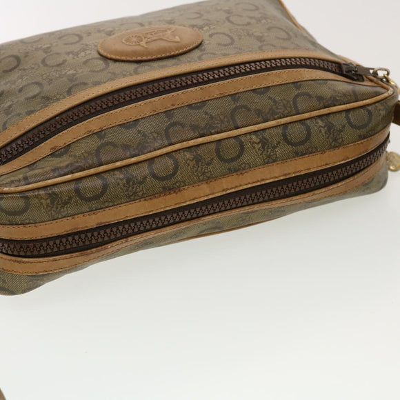 CELINE C Macadam Canvas Umhängetasche Beige Auth 41264