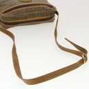 CELINE C Macadam Canvas Shoulder Bag Beige Auth 41264-7