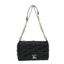 LOUIS VUITTON Quilted Martage Shoulder Bag Calfskin Black M50216 LV Auth 41876V-1