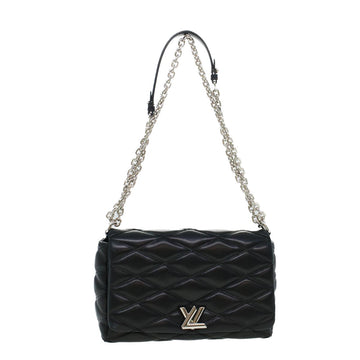 LOUIS VUITTON Quilted Martage Shoulder Bag Calfskin Black M50216 LV Auth 41876V