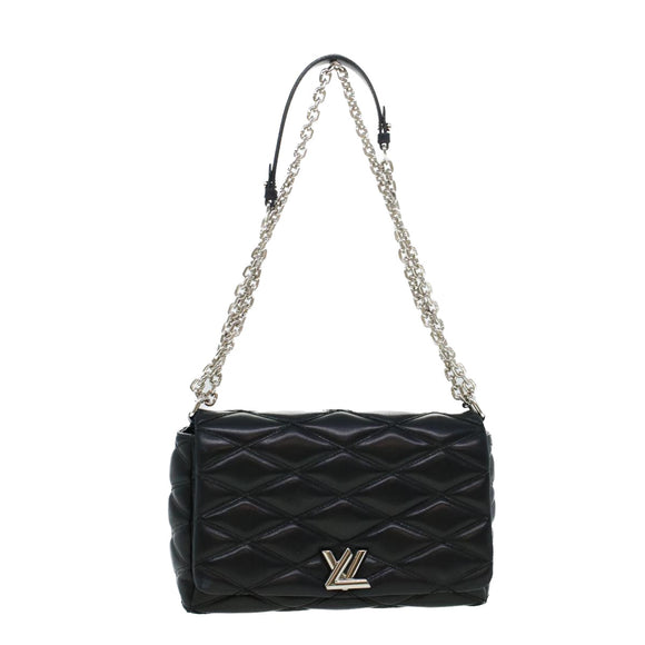 LOUIS VUITTON Quilted Martage Shoulder Bag Calfskin Black M50216 LV Auth 41876V