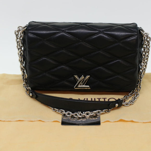 LOUIS VUITTON Quilted Martage Shoulder Bag Calfskin Black M50216 LV Auth 41876V