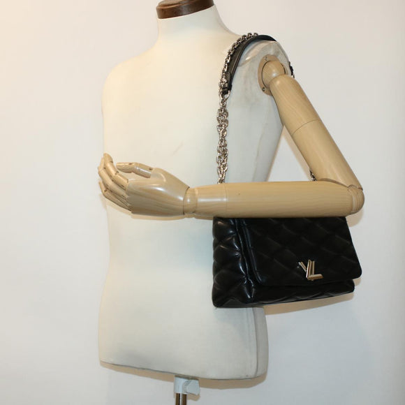 LOUIS VUITTON Quilted Martage Shoulder Bag Calfskin Black M50216 LV Auth 41876V