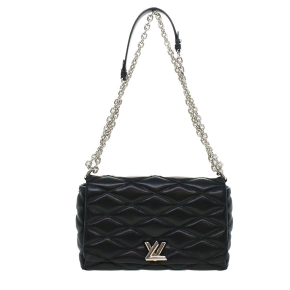 LOUIS VUITTON Quilted Martage Shoulder Bag Calfskin Black M50216 LV Auth 41876V