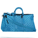 LOUIS VUITTON Mesh Keepall Triangle 50 Boston Bag Turquoise Blue M45048 42050S-1