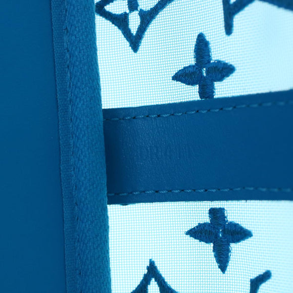 LOUIS VUITTON Mesh Keepall Triangle 50 Boston Bag Turquoise Blue M45048 42050S