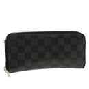 LOUIS VUITTON Damier Graphite Zippy Wallet Vertical N63095 LV Auth 42471-1