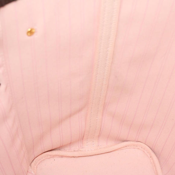 LOUIS VUITTON Damier Ebene Rose valerine Neverfull MM ToteBag N41603 Auth 42621A