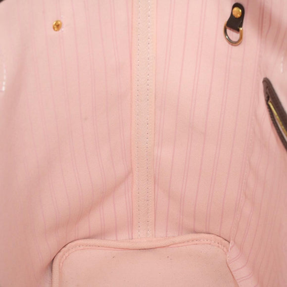 LOUIS VUITTON Damier Ebene Rose valerine Neverfull MM ToteBag N41603 Auth 42621A