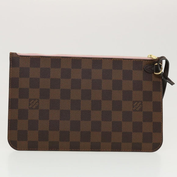 LOUIS VUITTON Damier Ebene Rose valerine Neverfull MM ToteBag N41603 Auth 42621A