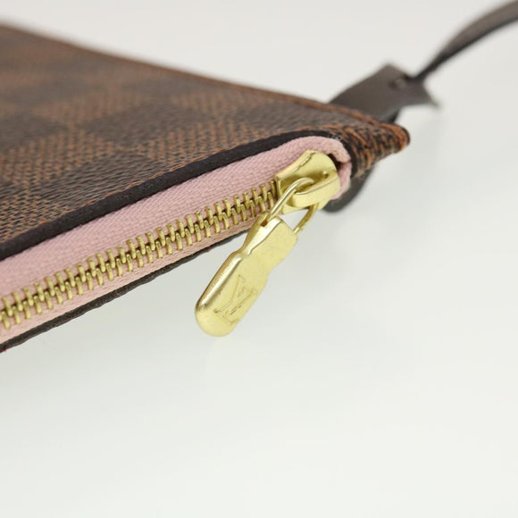 LOUIS VUITTON Damier Ebene Rose valerine Neverfull MM ToteBag N41603 Auth 42621A