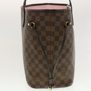 LOUIS VUITTON Damier Ebene Rose valerine Neverfull MM ToteBag N41603 Auth 42621A-3