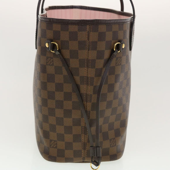 LOUIS VUITTON Damier Ebene Rose valerine Neverfull MM ToteBag N41603 Auth 42621A