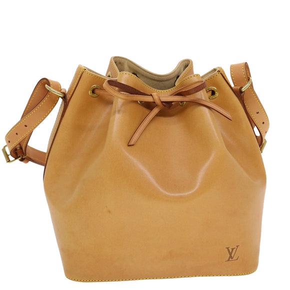 LOUIS VUITTON Nomad Leather Petit Noe Shoulder Bag Beige M85003 LV Auth 42829AV