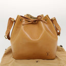 LOUIS VUITTON Nomad Leather Petit Noe Shoulder Bag Beige M85003 LV Auth 42829AV-12