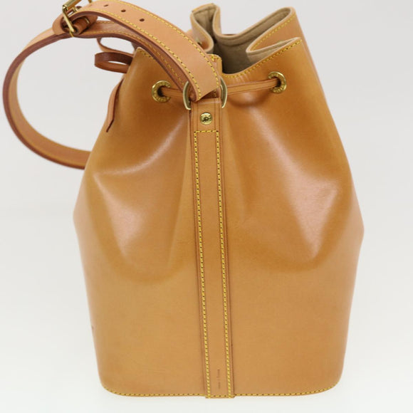 LOUIS VUITTON Nomad Leather Petit Noe Shoulder Bag Beige M85003 LV Auth 42829AV