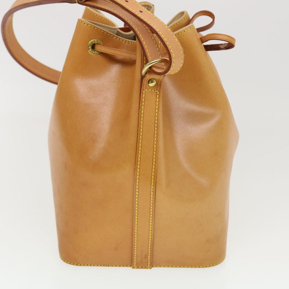 LOUIS VUITTON Nomad Leather Petit Noe Shoulder Bag Beige M85003 LV Auth 42829AV