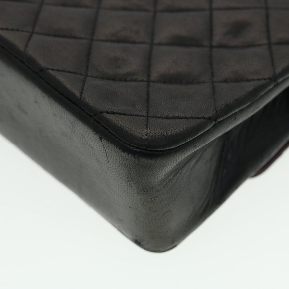 CHANEL Mini Matelasse Chain Shoulder Bag Lamb Skin Black CC Auth 42862AV