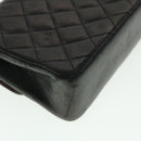 CHANEL Mini Matelasse Chain Shoulder Bag Lamb Skin Black CC Auth 42862AV-18