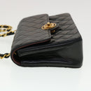 CHANEL Mini Matelasse Chain Shoulder Bag Lamb Skin Black CC Auth 42862AV-4