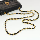 CHANEL Mini Matelasse Chain Shoulder Bag Lamb Skin Black CC Auth 42862AV-7