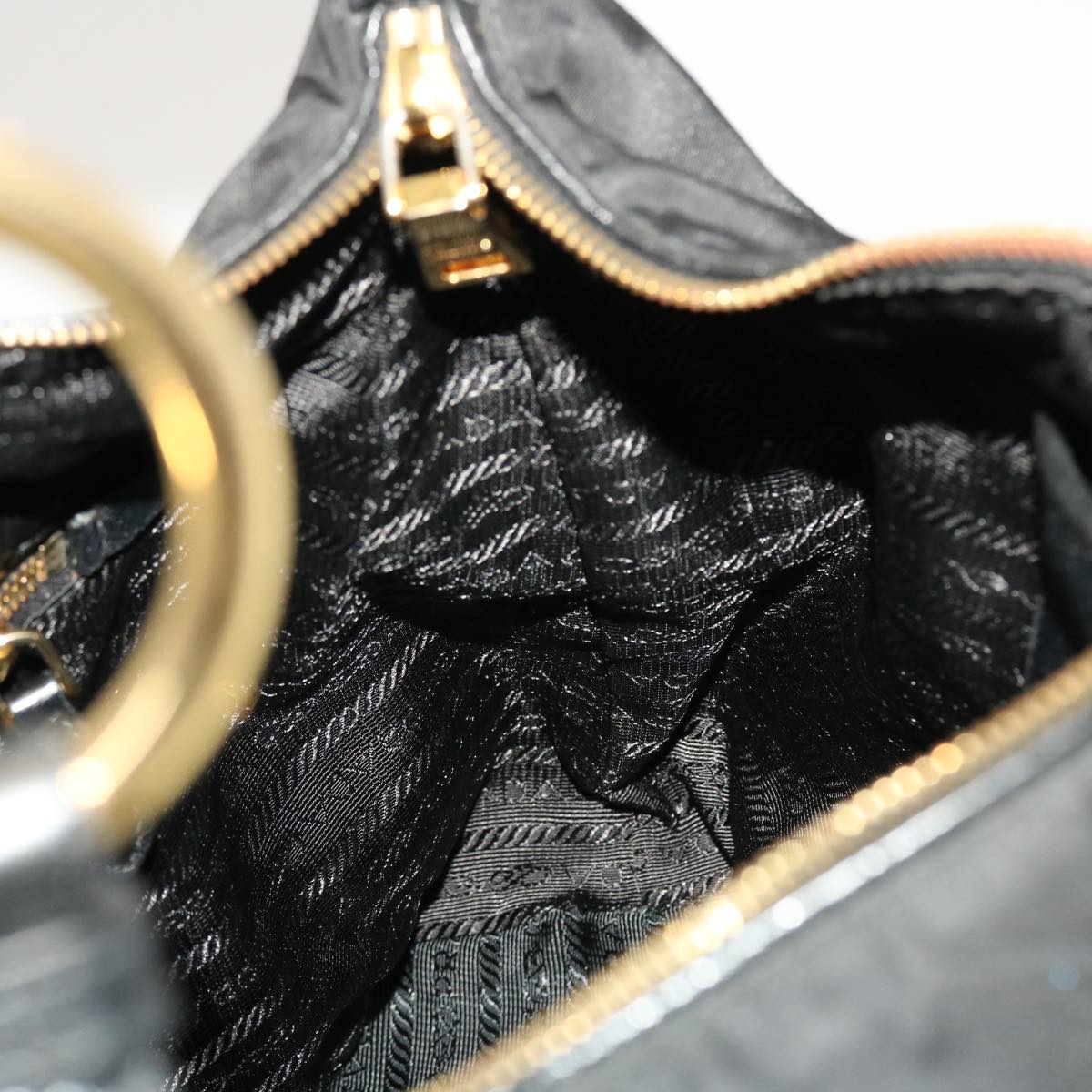 PRADA Shoulder Bag Nylon Black Auth 43184