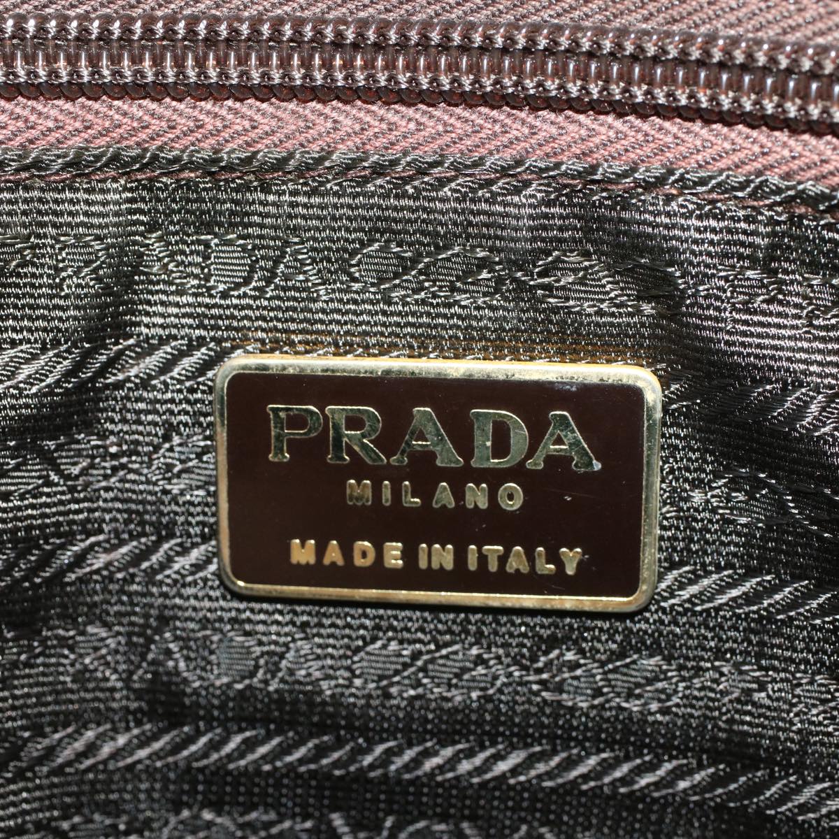 PRADA Hand Bag Nylon Brown Auth 43206