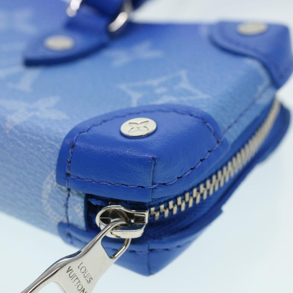 LOUIS VUITTON Monogram Clouds Soft Trunk Necklace Pouch Blue M45440 Auth 43556S