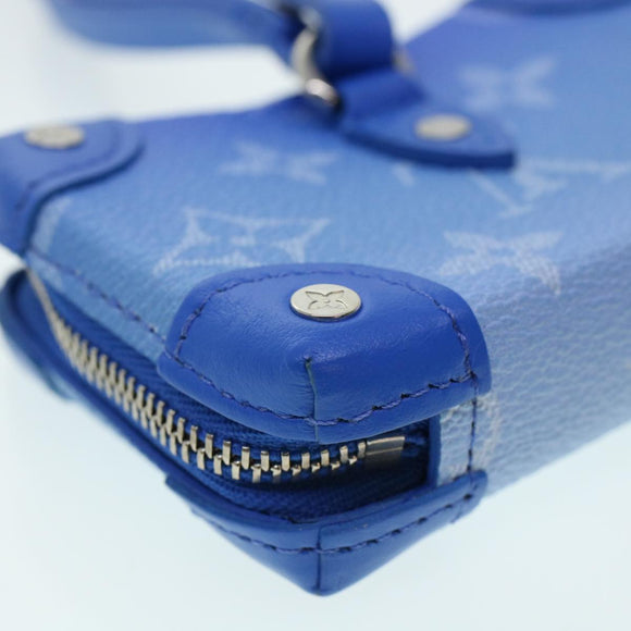 LOUIS VUITTON Monogram Clouds Soft Trunk Necklace Pouch Blue M45440 Auth 43556S