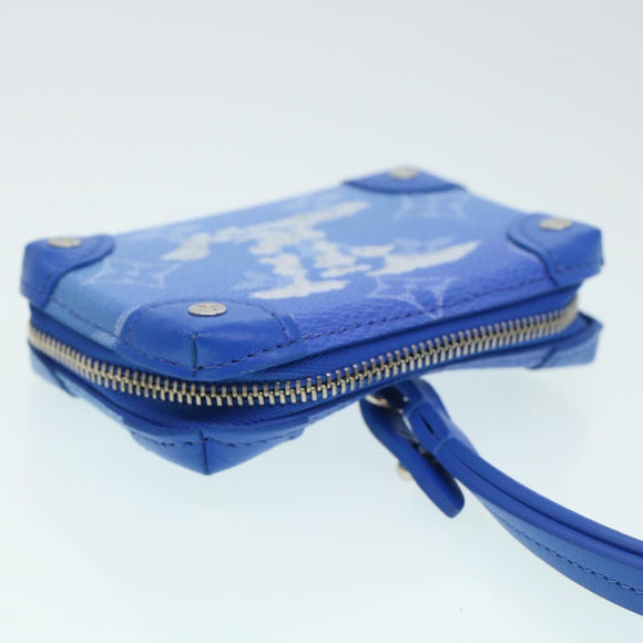 LOUIS VUITTON Monogram Clouds Soft Trunk Necklace Pouch Blue M45440 Auth 43556S