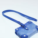 LOUIS VUITTON Monogram Clouds Soft Trunk Necklace Pouch Blue M45440 Auth 43556S-8