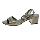 BOTTEGA VENETA High Heels Leder Silber Auth 43791-14