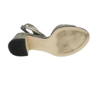 BOTTEGA VENETA High Heels Leder Silber Auth 43791-18