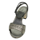 BOTTEGA VENETA High Heels Leder Silber Auth 43791-2