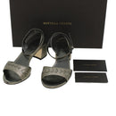 BOTTEGA VENETA High Heels Leder Silber Auth 43791-23