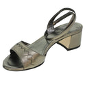 BOTTEGA VENETA High Heels Leather Silver Auth 43791-5