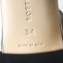 BOTTEGA VENETA High Heels Leder Silber Auth 43791-8