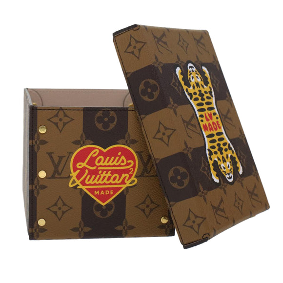 LOUIS VUITTON Streifen-Tiger Kartonschachtel NIGO Case Braun GI0718 LV Auth 43816SM