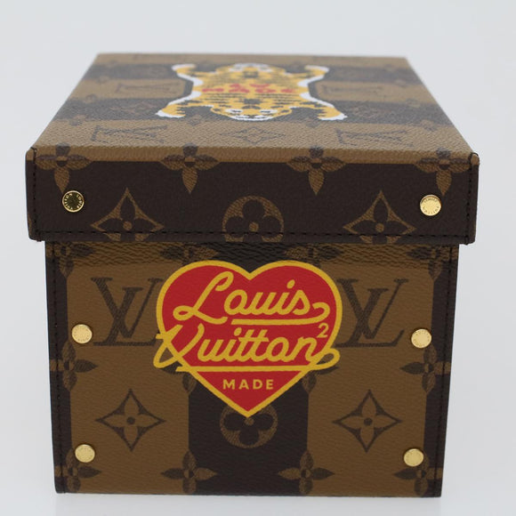 LOUIS VUITTON Streifen-Tiger Kartonschachtel NIGO Case Braun GI0718 LV Auth 43816SM
